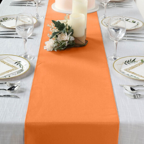 Bordløper i polyester, oransje, 30x27 cm, 5 stk.