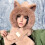 Fox Ears-lue og skjerf beige, én størrelse 6