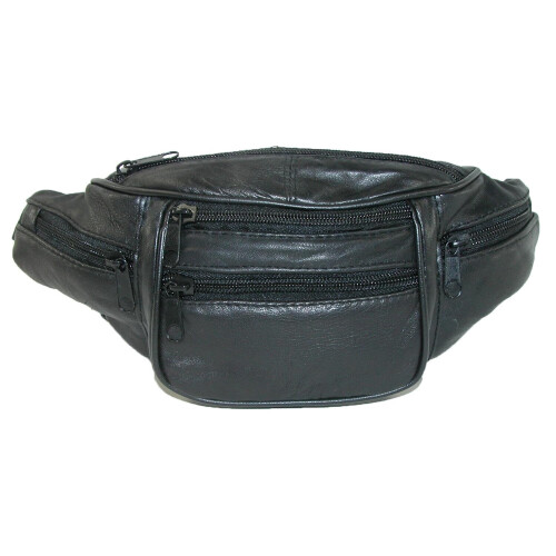 Pochete de couro genuíno com 6 bolsos