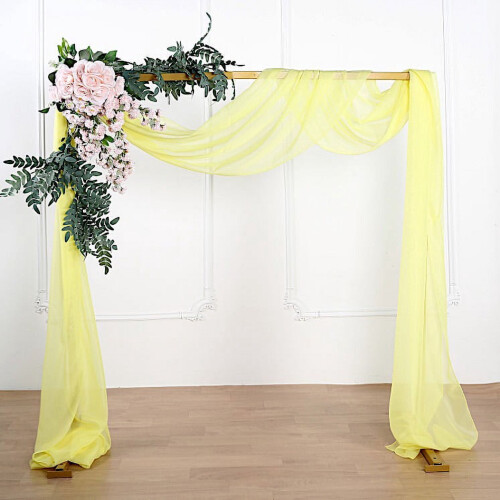 Gult, transparent organza gardinpanel 5,4 meter 1