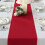 Chemin de table en polyester couleur bordeaux, 30 x 274 cm (lot de 5) 1