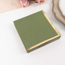 Serviettes en papier BalsaCircle vert olive, 2 plis, 50 pièces, couleur or