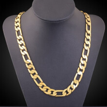 Collier Figaro pour homme, chaîne en alliage plaqué or 18 carats, 1 pièce