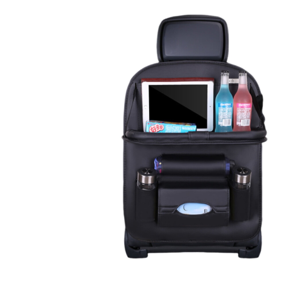 Car Back Seat Organizer Pu Leather Foldable Tray 938499904922