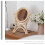 Rattan Makeup Mirror Rotatable Home Use Smooth Reflection 4