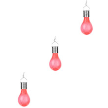 Solar Camping Light Bulbs Outdoor Garden Pink Set of 3