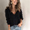 Damen-Strickjacke mit Blumenmuster, lang, schwarz, S-XXL 1