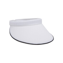 Vizieră cu clips pentru femei din twill de bumbac, albă