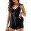 Dame tankini top sort med mavekontrol, plus størrelse L 1
