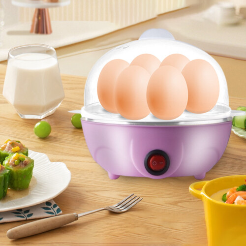 Mini electric egg cooker stainless steel 7-egg pink 1