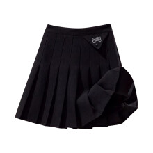 Girls' pleated skorts with built-in shorts black size 10-11