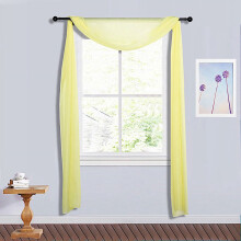 Panel de cortina de organza transparente amarilla de 5,5 metros (18 pies)