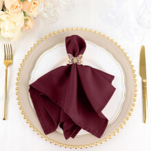 Serviettes de table bordeaux en polyester, 20 pièces, 43 cm (17 pouces)
