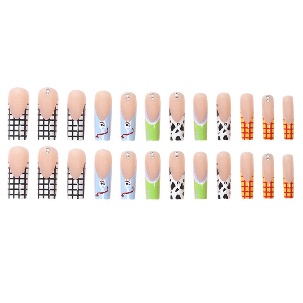 Acrylic Press-on Nails Short Square 24 Pcs