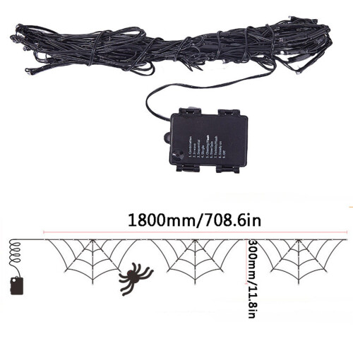 Światło Halloween Spider Web Purple 20LED 5.9FT 8 trybów 1