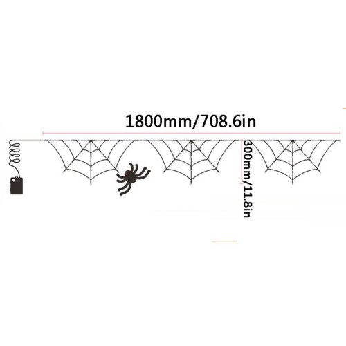 Światło Halloween Spider Web Purple 20LED 5.9FT 8 trybów 2