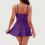 Women's solid backless one-piece swimsuit with padded 4