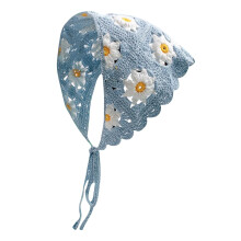 Háčkovaná šatka do hlavy, boho vintage trojuholníková zábal do vlasov