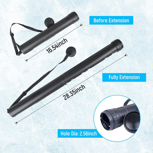 Poster Tube Extendable 18-28 Inch Black with Strap 2