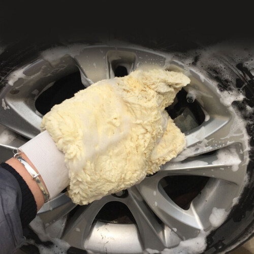 Wool Car Wash Mitt Double-Sided Multi-Color 1pc