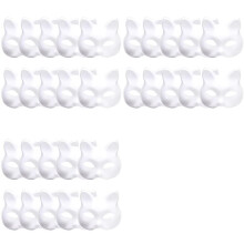 30 Masques Therian Blancs pour Chat, Masques Vierges pour Halloween, Demi-Masques pour Animaux, Mascarade, Cosplay, Fête