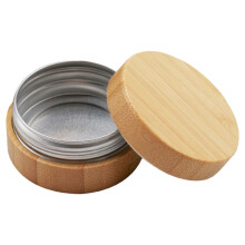 Bamboo fishing bait storage box with aluminum liner 1-pack
