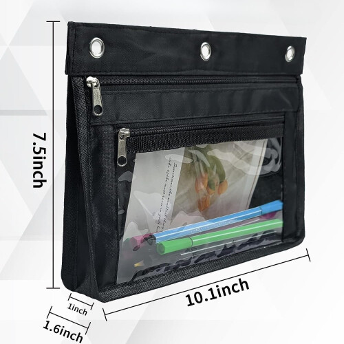 Kiibsot2Pack Επεκτεινόμενες Θήκες Μολύβια με Φερμουάρ για Κλασέρ 3Ring - Διαφανές 2