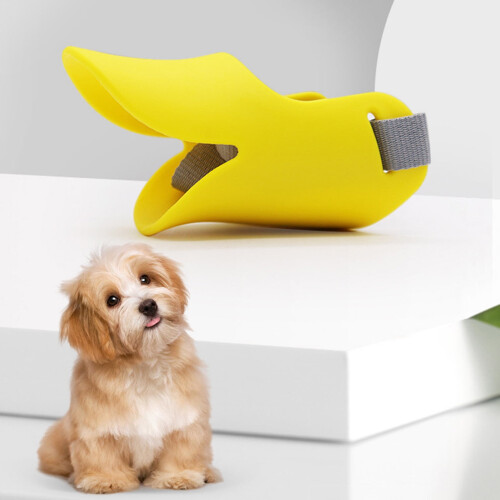 Silicone Duck-Bill Dog Muzzle Adjustable for Small to 2