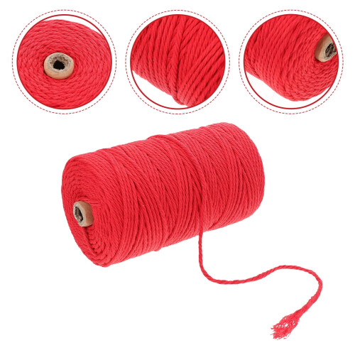 Colored Cotton Rope for DIY Crafts Red 1 Set