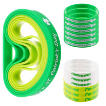 Conjunto de 18 pulseiras de silicone Clover em cores sortidas
