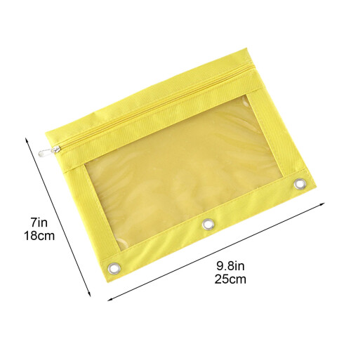 3-Ring Binder Pouch Transparent Zipper Large Capacity 2