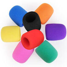 Bonnette anti-vent pour microphone, en mousse, colorée, lot de 8