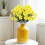 Summercome4PCS Κίτρινα Τεχνητά Φυτά Morning Glory, Λουλούδια από Ψεύτικο Μετάξι Ανθεκτικά 4