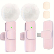 Wireless Clip-On Microphone with Voice Control USB-C