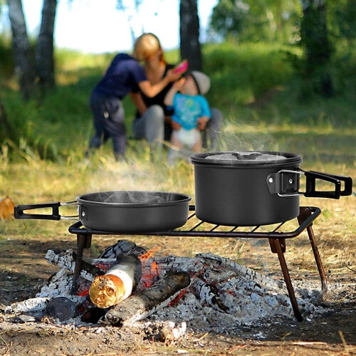 Réchaud de camping portable OUNONA noir 2