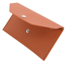 Porta biglietti da visita trasparente a busta, marrone, 17,5x9x0,5 cm