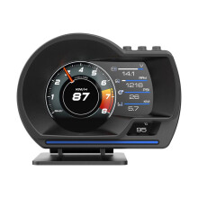 GPS HUD -nopeusmittari kierroslukumittarilla ja turbon lämpötilanäytöllä