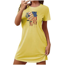 Robe de nuit patriotique pour le 4 juillet, grandes tailles, manches courtes