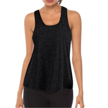 Dames tankinitop met racerback van mesh, zwart
