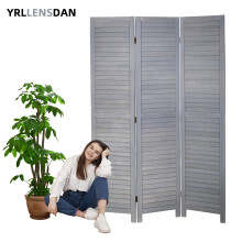 Room Divider Gray Freestanding 3-Panel
