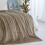 Solid Color Fuzzy Throw Blanket Brown 200x230 cm 8