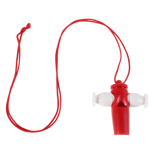 Plastic whistle for crisp sound, red, 1 piece