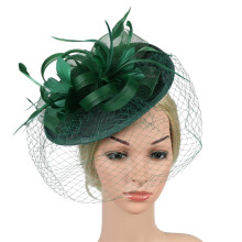 Bandeau bibi élégant pour femme, orné de fleurs et de plumes