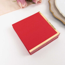 Serviettes en papier rouge BalsaCircle, 2 plis, bordure dorée, 50 pièces