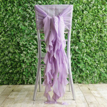 Lazos para sillas de gasa color lavanda (6 unidades)