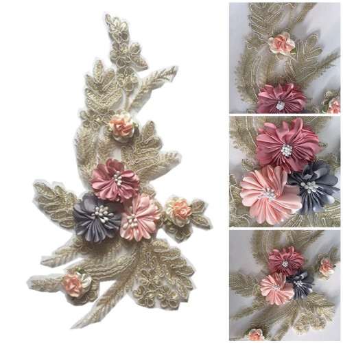 Gyldne blomster 3D sylapper 10 stk.