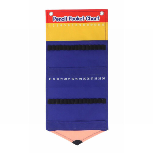 Pencil Parking Pocket Chart 30-Slot Wall-Mount Organizer