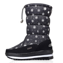 Damen-Winterstiefel, einfarbig, dicke Sohle