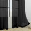 Semi-Sheer Curtains Black 52x63 in Light Filtering Rod 3