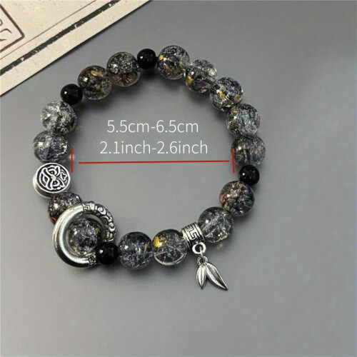 Leaf Charm Beaded Bracelet Glass Multi-Color 1 Piece 1